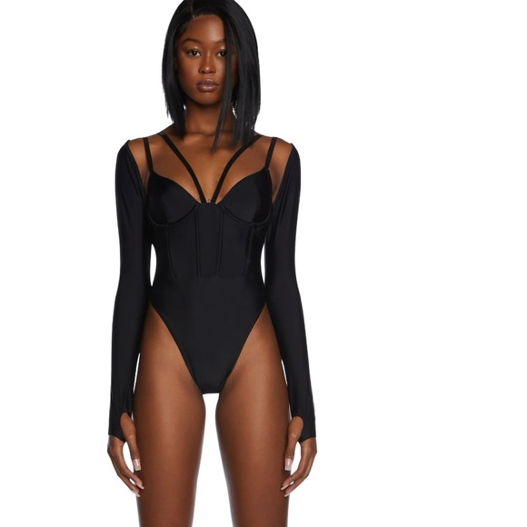 NWT Poster Girl Lick You Lots Strappy Bodysuit - Picture 2 of 10